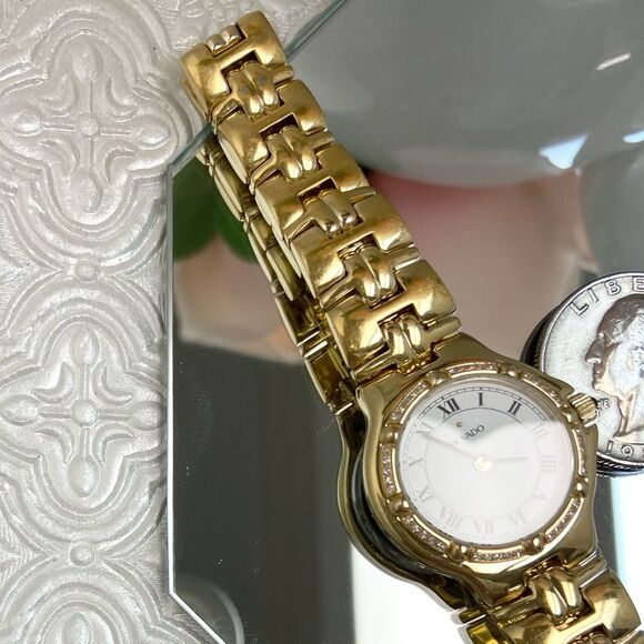 Movado Swiss Made "Olympian" 40 Diamond Bezel Dress Watch Roman Numerals - Picture 14 of 16